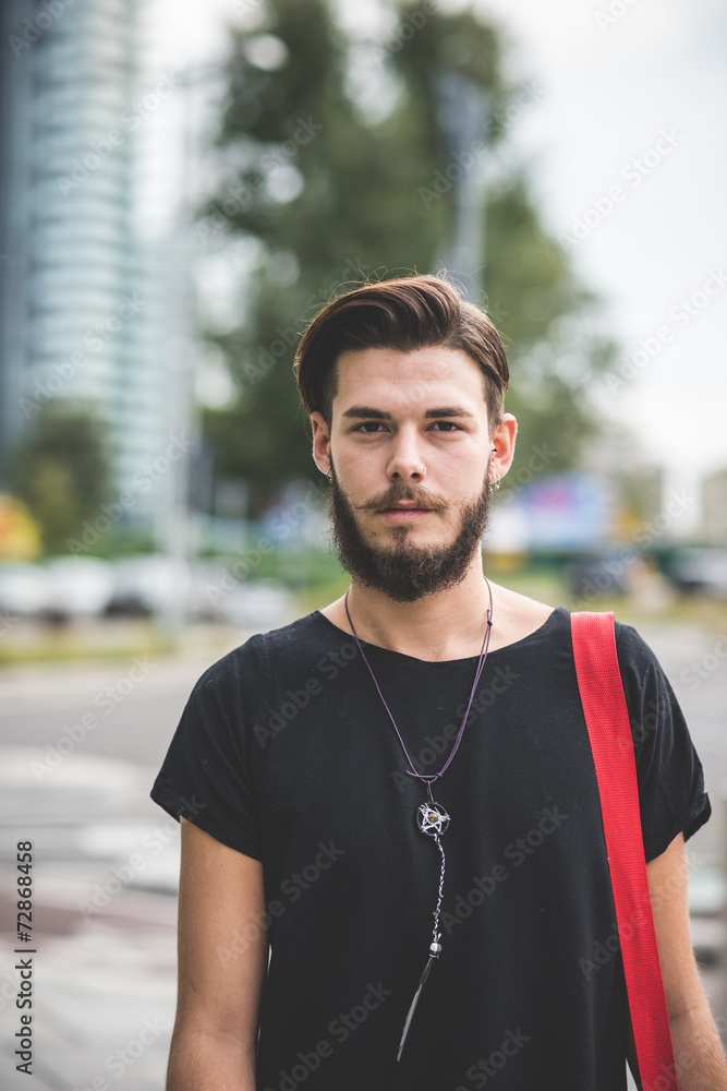 young handsome bearded hipster man young handsome bearded hipster man