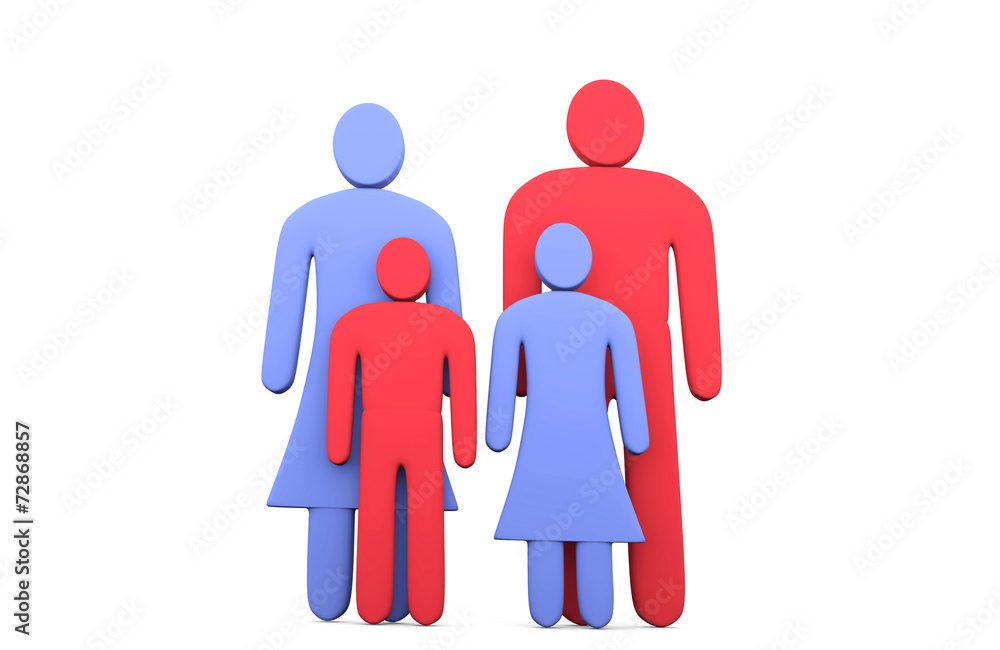 Abstract family of four. Concept of family relationship Abstract family of four. Concept of family relationship