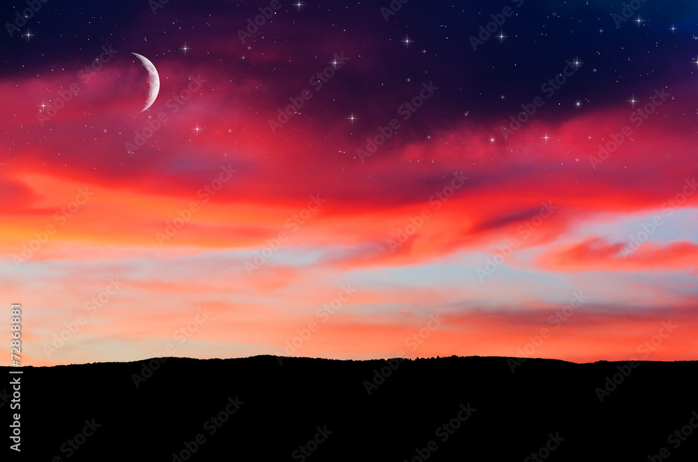 Night background. Elements of this image furnished by NASA.