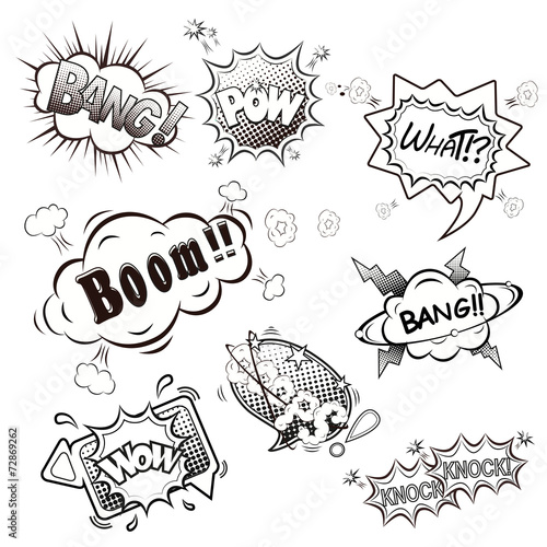 Comic speech bubbles vector