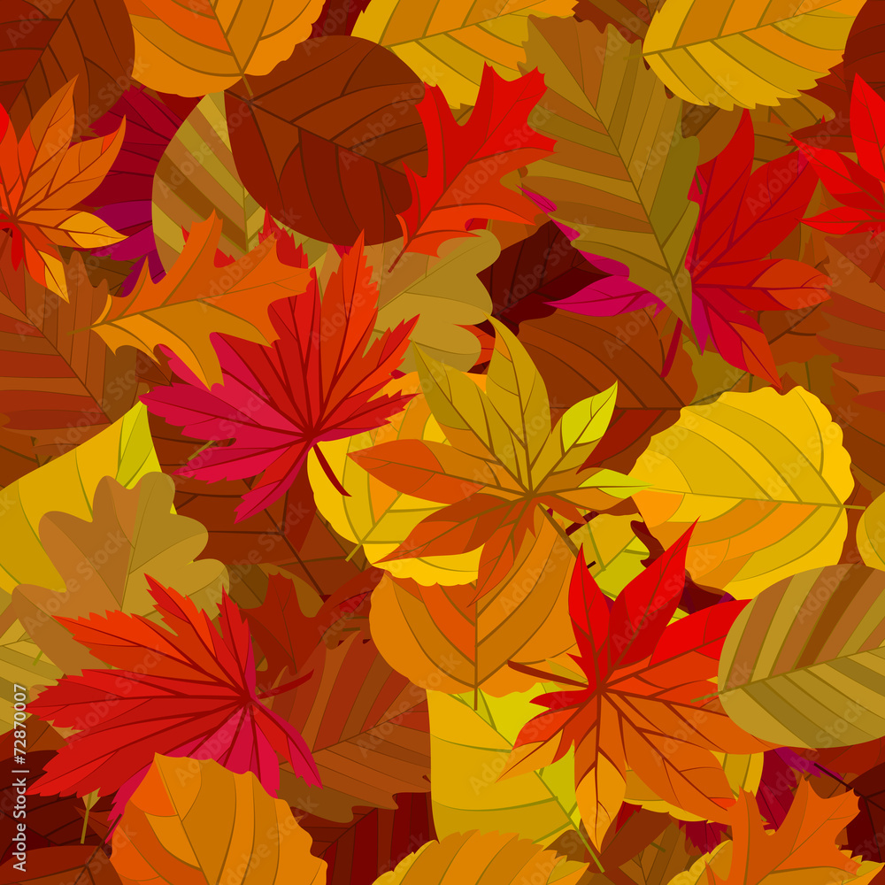 Seamless pattern with maple leaves