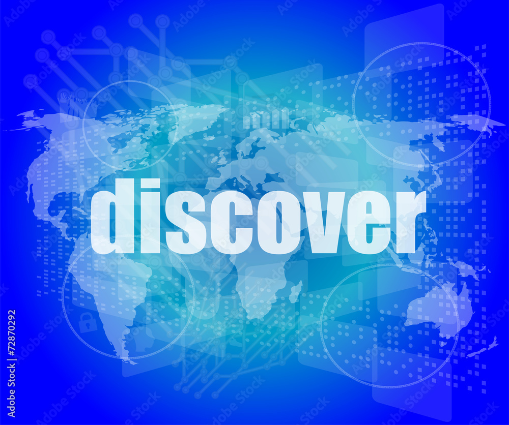social concept: word discover on digital background