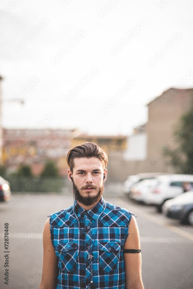 young handsome bearded hipster man young handsome bearded hipster man