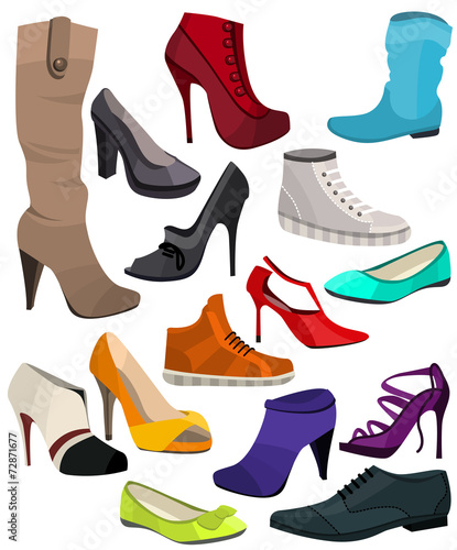 Women's fashion collection of shoes.