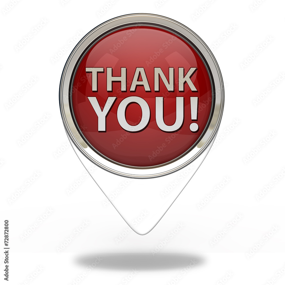 Thank you pointer icon on white background Thank you pointer icon on white background