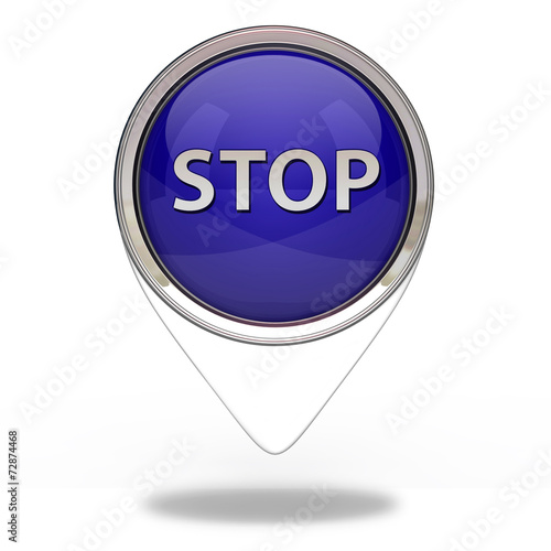 stop pointer icon on white background