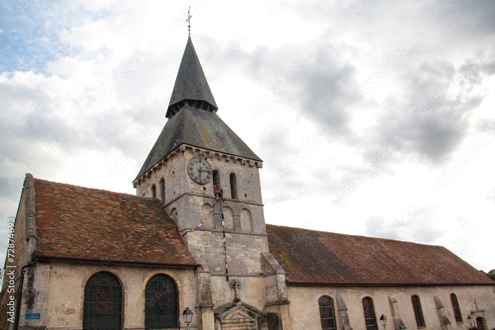 Fototapeta premium Eglise St Denis, Cambremer, Calvados, Monument historique