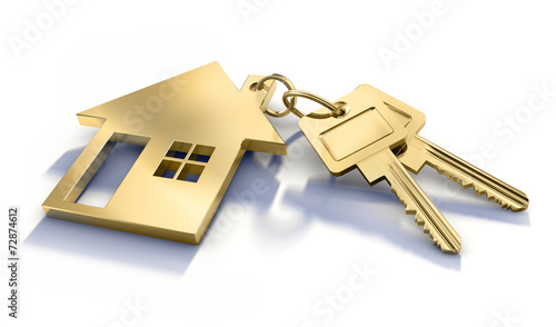 2 Goldene Schlüssel mit Haussymbol