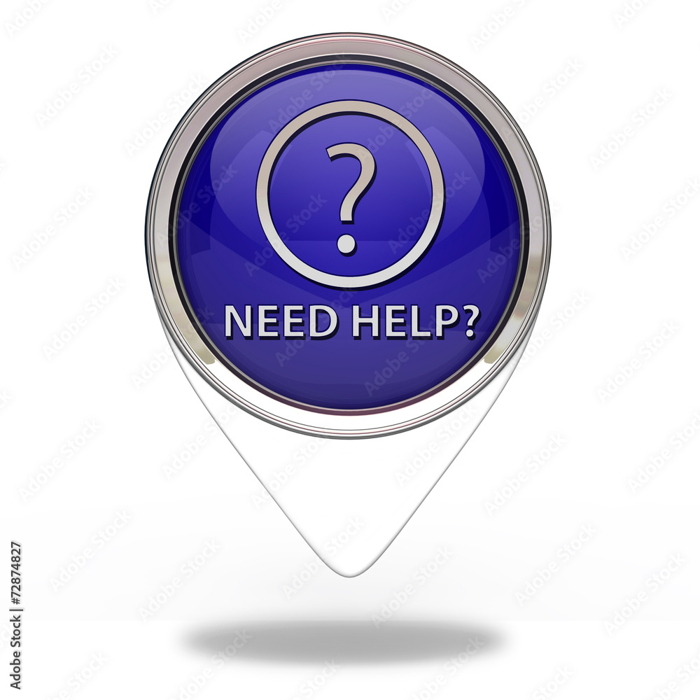 Help pointer icon on white background Help pointer icon on white background