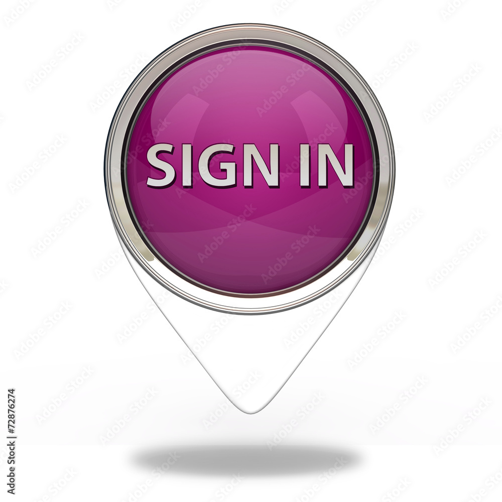 sign in pointer icon on white background sign in pointer icon on white background