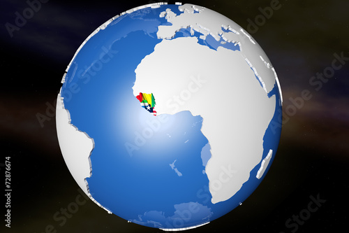 Ebola Virus Epidem - African Outbreak Countries on Earth 3D rend photo