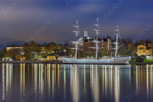Stockholm Panorama beleuchtet