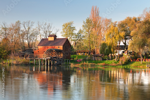 Принти на полотні Watermill in river Small Danube - Slovakia, Jelka