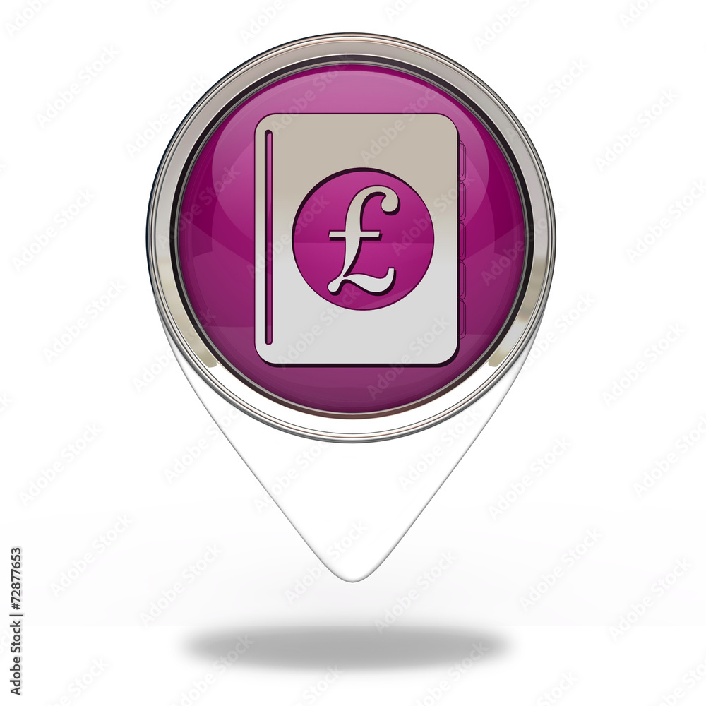 pound money book pointer icon on white background pound money book pointer icon on white background