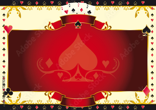 Poker game ace of spades horizontal background