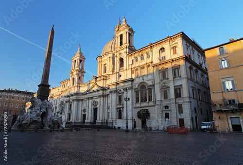 Piazza Navona at dusk. Rome, Italy.