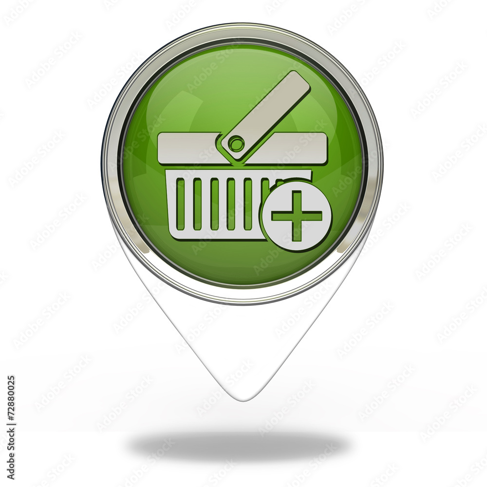 Add to basked pointer icon on white background Add to basked pointer icon on white background
