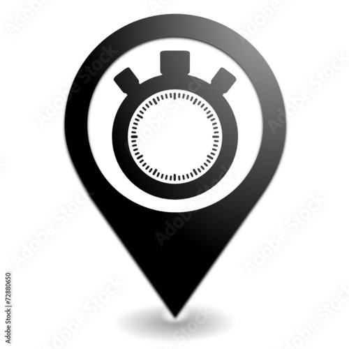 chronomètre sur symbole localisation noir