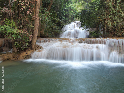 Beautiful Waterfall in Srinakarin Dam National Park  Thailand