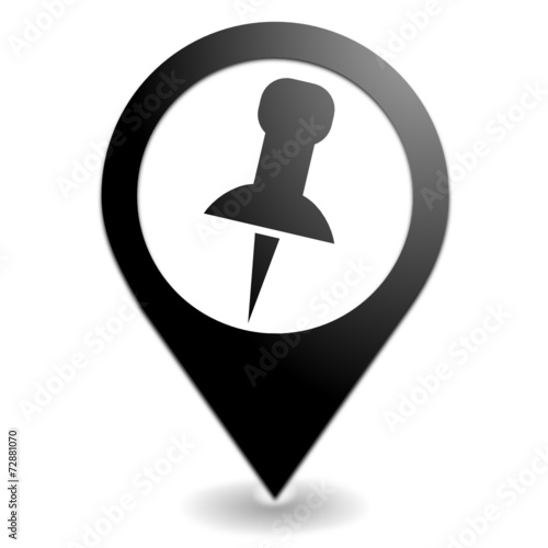 punaise sur symbole localisation noir