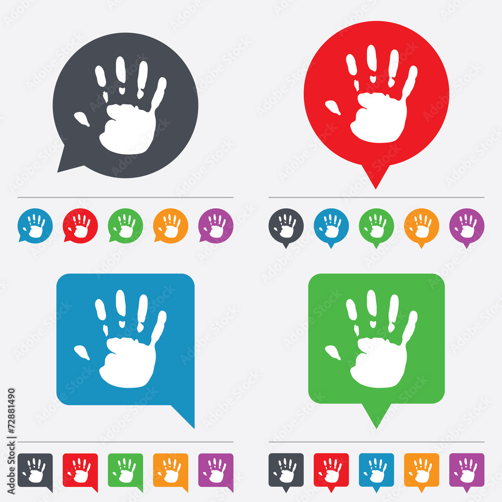 Obraz premium Hand print sign icon. Stop symbol.