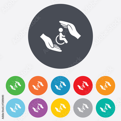 Free Download Disabled human insurance sign. Hands protect. - GFXLoad