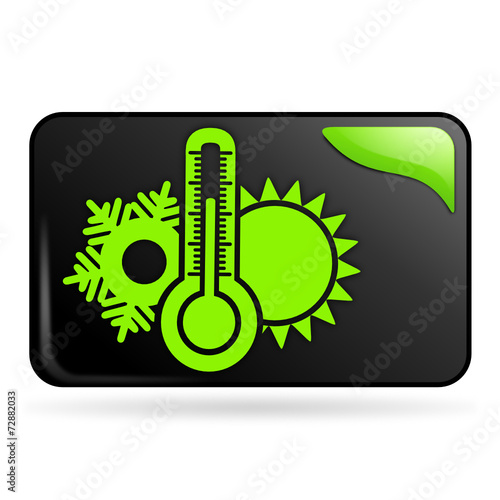 climatisation sur bouton web rectangle vert