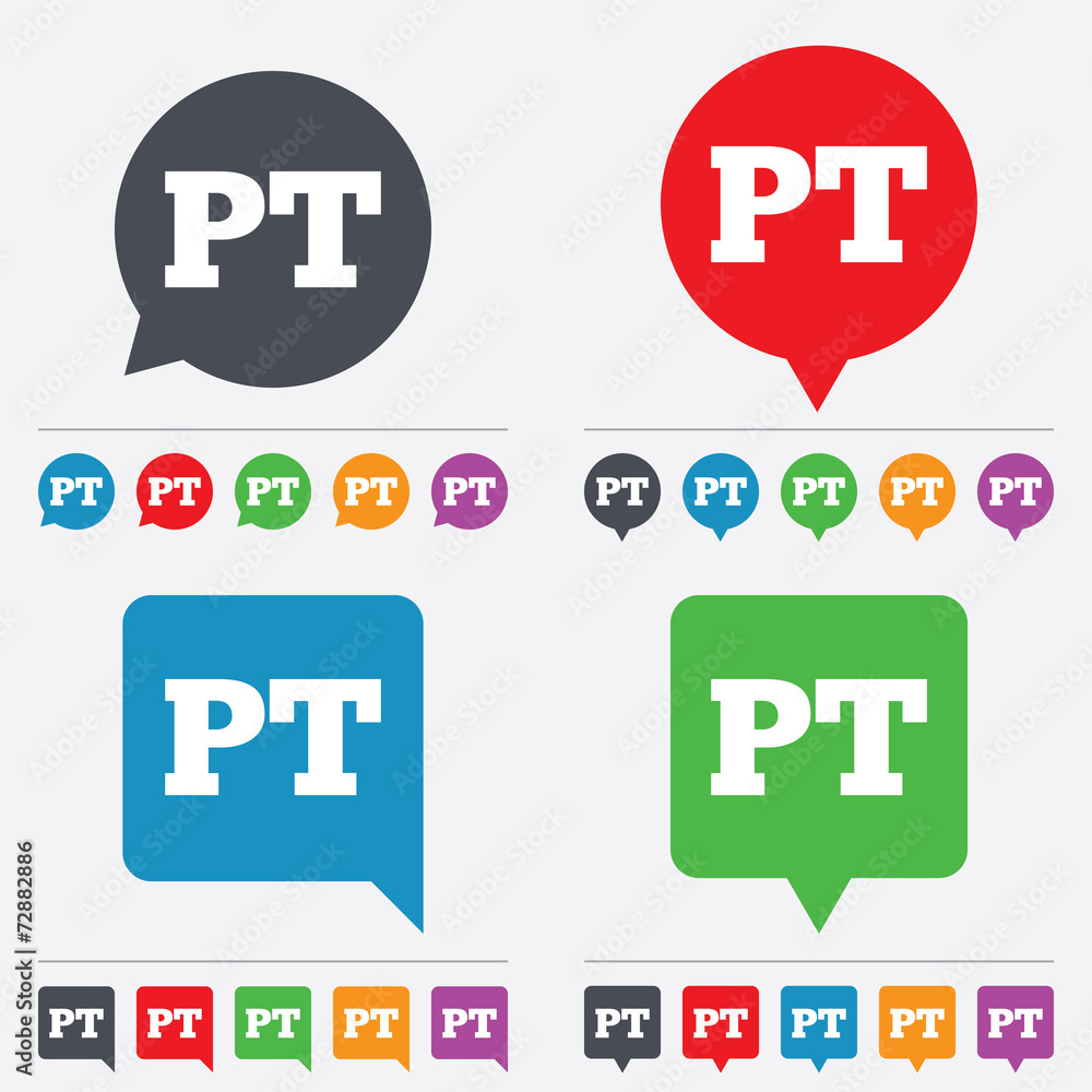 Fototapeta premium Portuguese language sign icon. PT translation