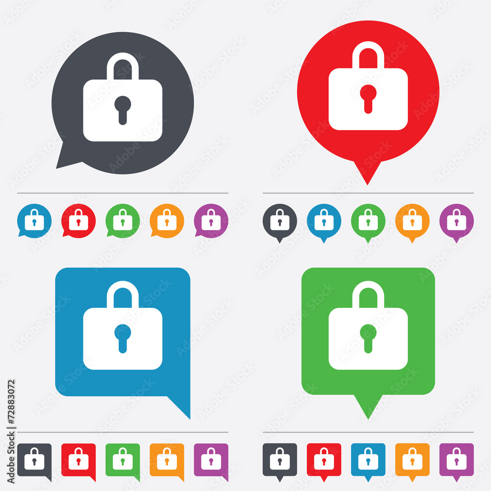 Lock sign icon. Locker symbol. Lock sign icon. Locker symbol.
