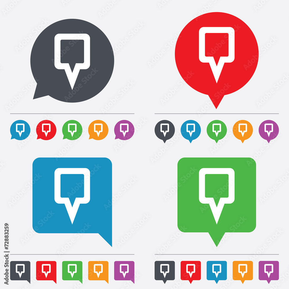 Map pointer sign icon. Marker symbol. Map pointer sign icon. Marker symbol.