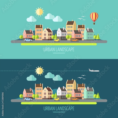 Flat design urban landscape