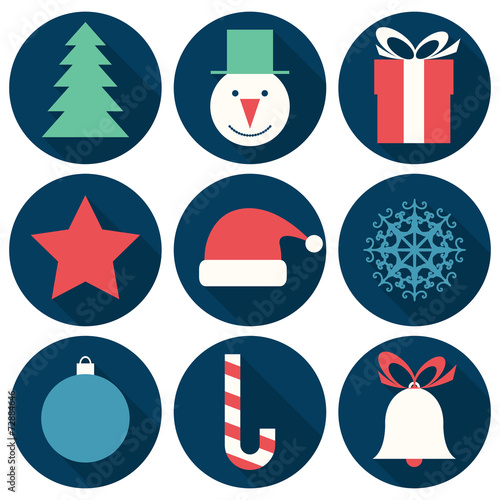 Flat Christmas icons
