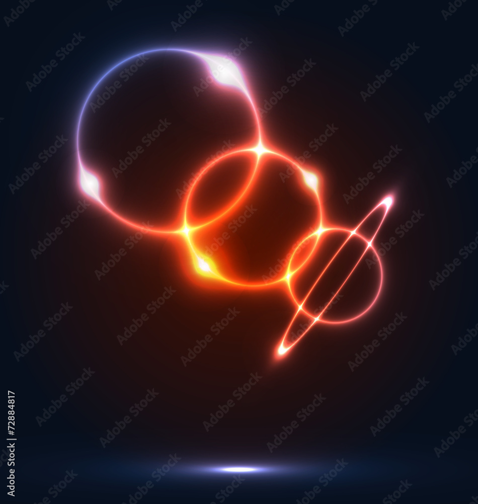 Colorful round bubbles with light effects, abstract background Colorful round bubbles with light effects, abstract background
