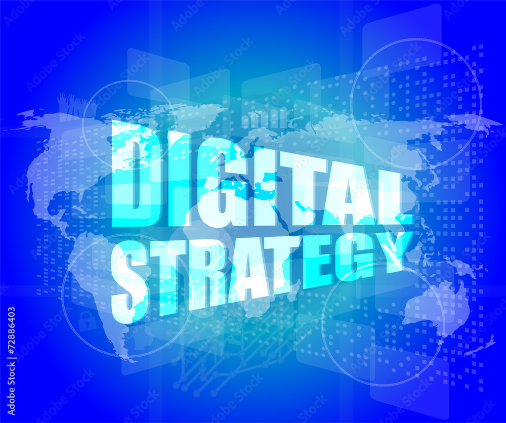 digital strategy word on digital touch screen digital strategy word on digital touch screen