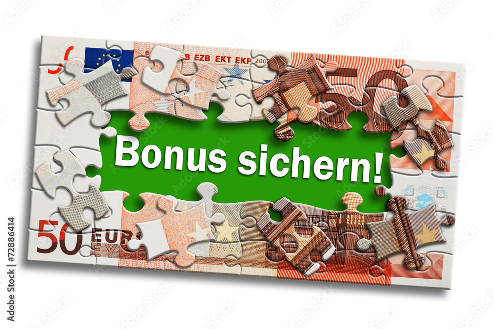 Naklejka premium Geldschein - Bonus sichern!