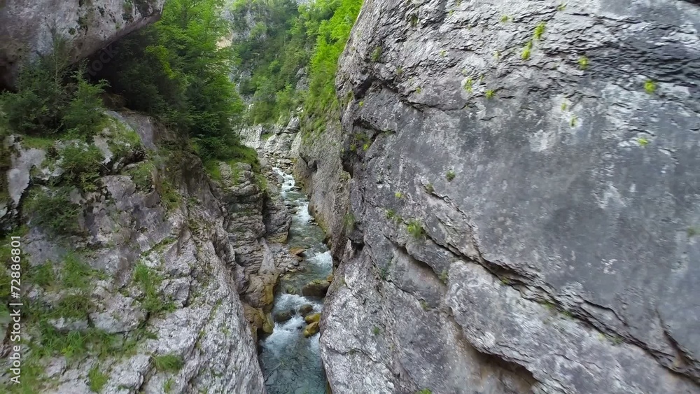 Aerial video over the ara river, parque Nacional Ordesa Aerial video over the ara river, parque Nacional Ordesa