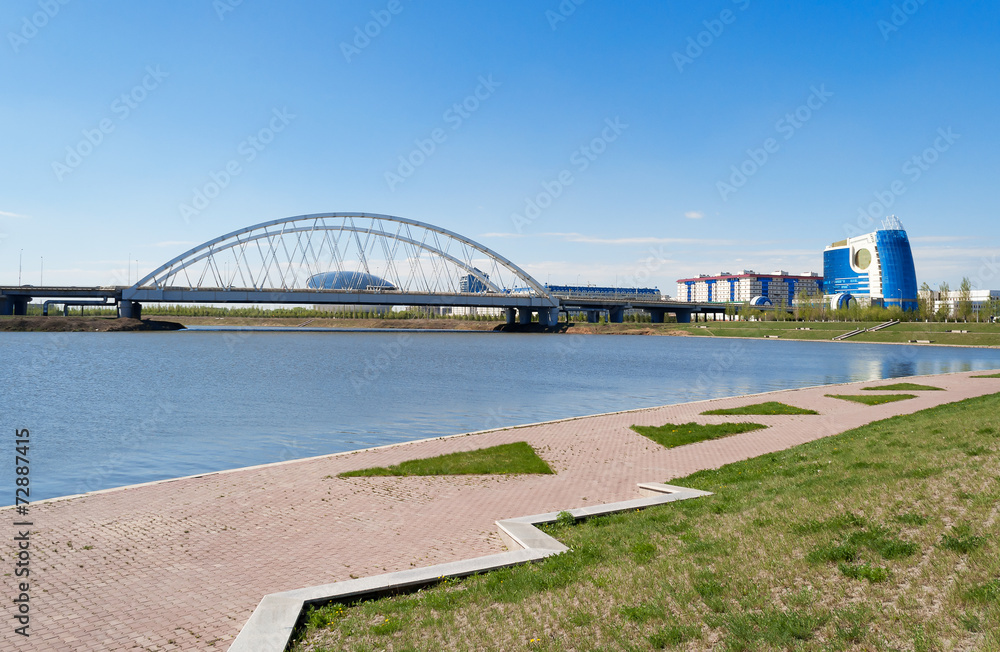 Embankment on the Ishim River in Astana