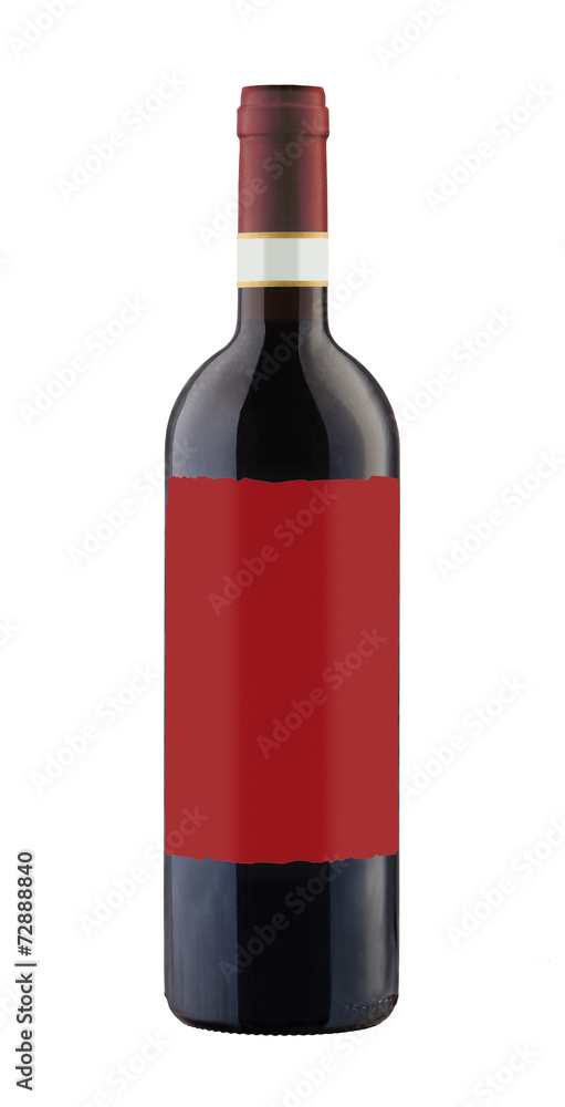 Red wine bottle isolated with blank label. Red wine bottle isolated with blank label.