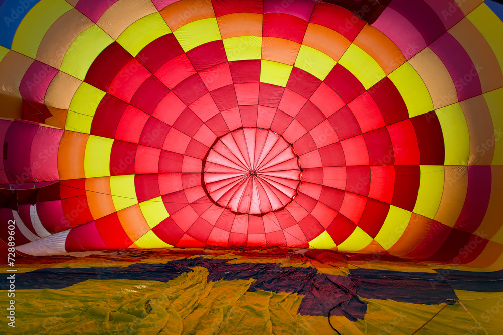 Fototapeta premium Inside of colorful hot air balloon