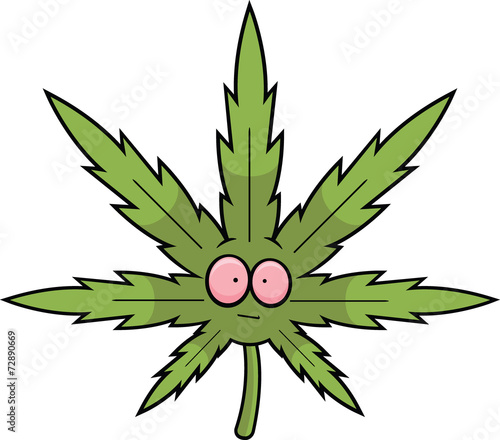 Obraz na plátne Cartoon Marijuana Leaf Paranoid