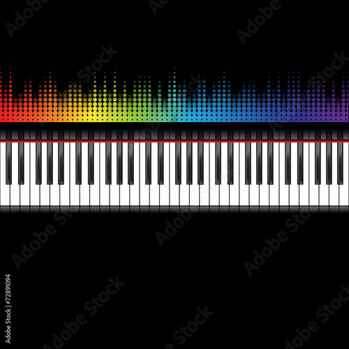 Piano keyboard with equaliser
