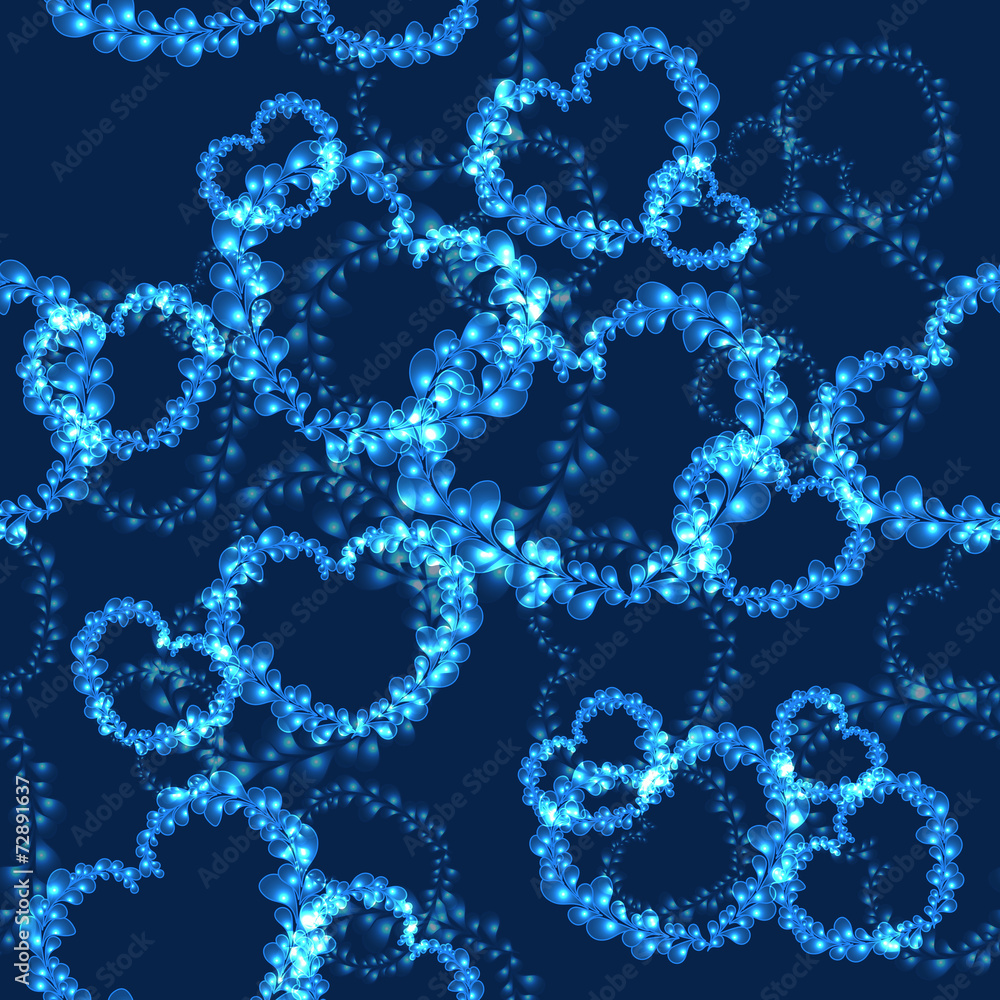 Blue hearts in seamless background Blue hearts in seamless background