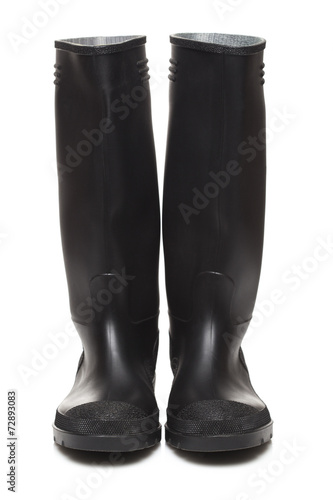Wellington boots on white