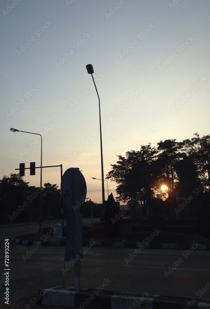 sunrise at crossroad