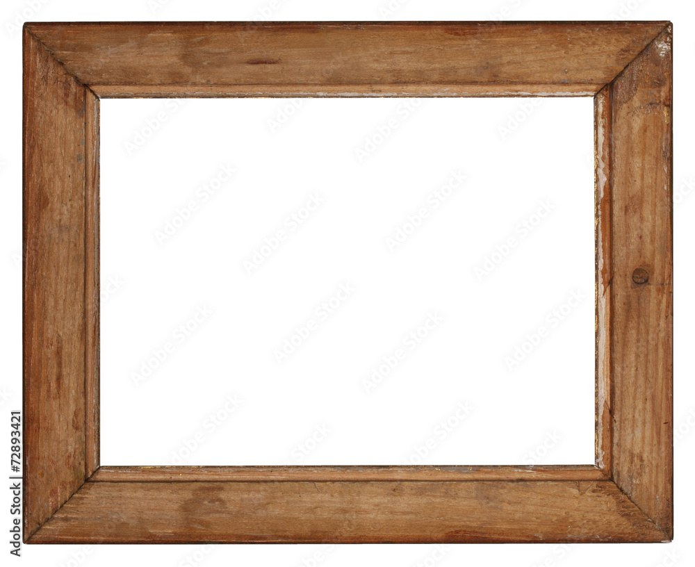 old wooden frame on white background