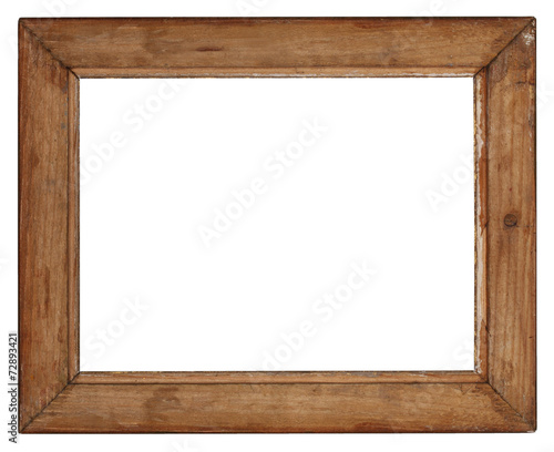 old wooden frame on white background