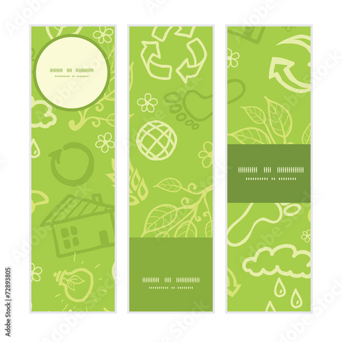 Vector environmental vertical banners set pattern background