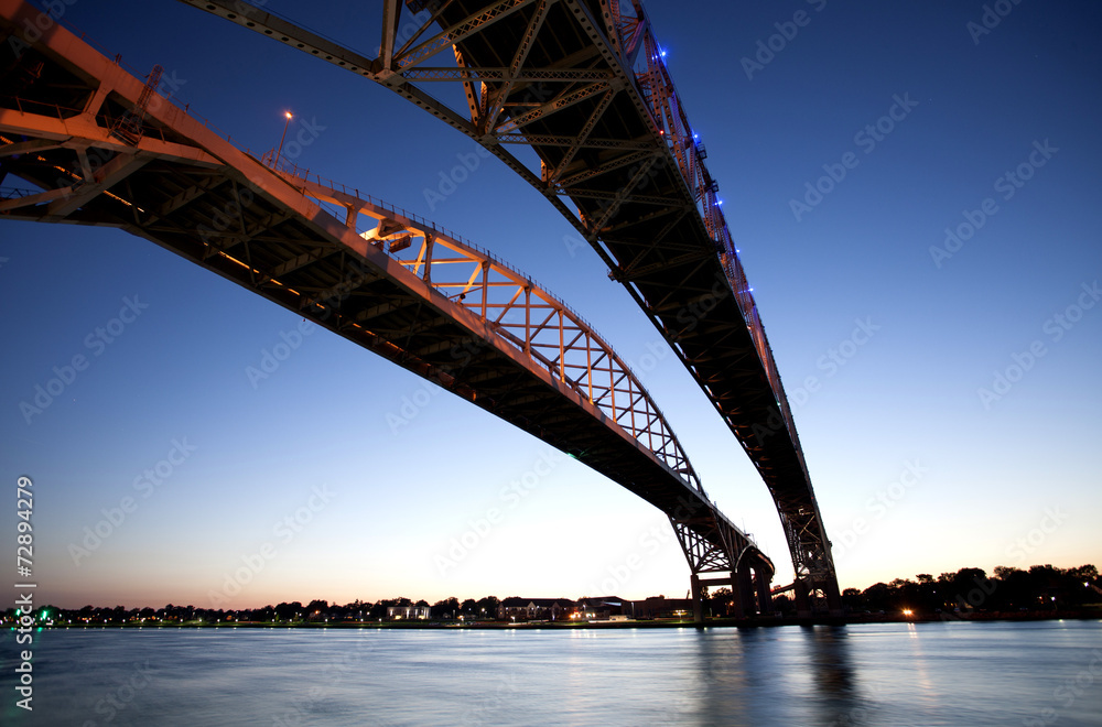 Night Photo Blue Water Bridge Night Photo Blue Water Bridge