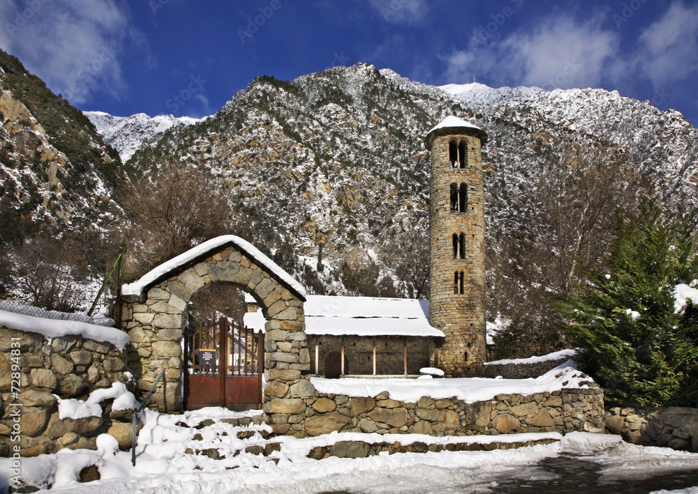 Church in Santa Coloma. Andorra