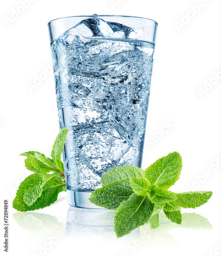 Glass of water with mint